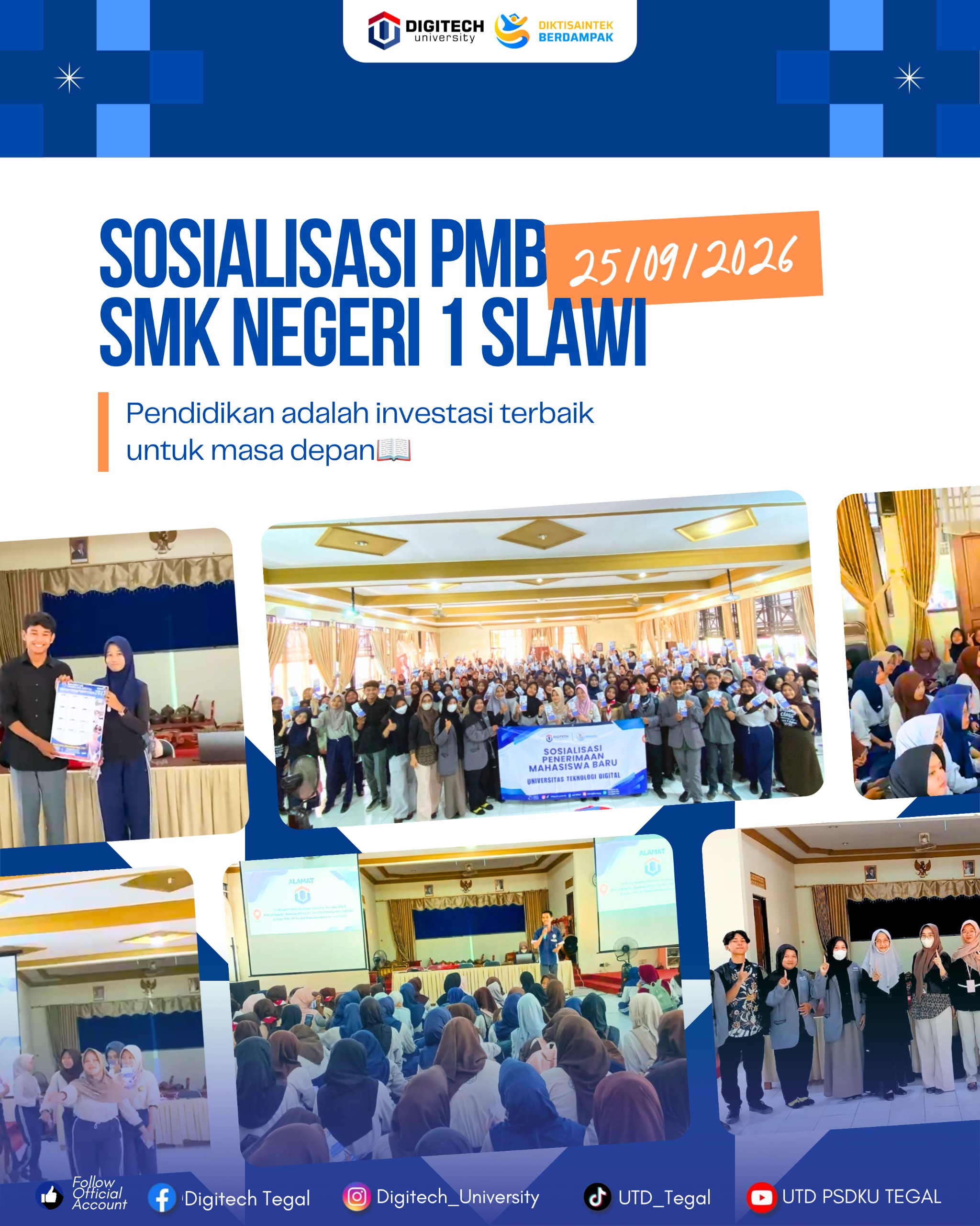 Sosialisasi PMB DIGITECH University Di SMK N 1 Slawi Berlangsung Interaktif