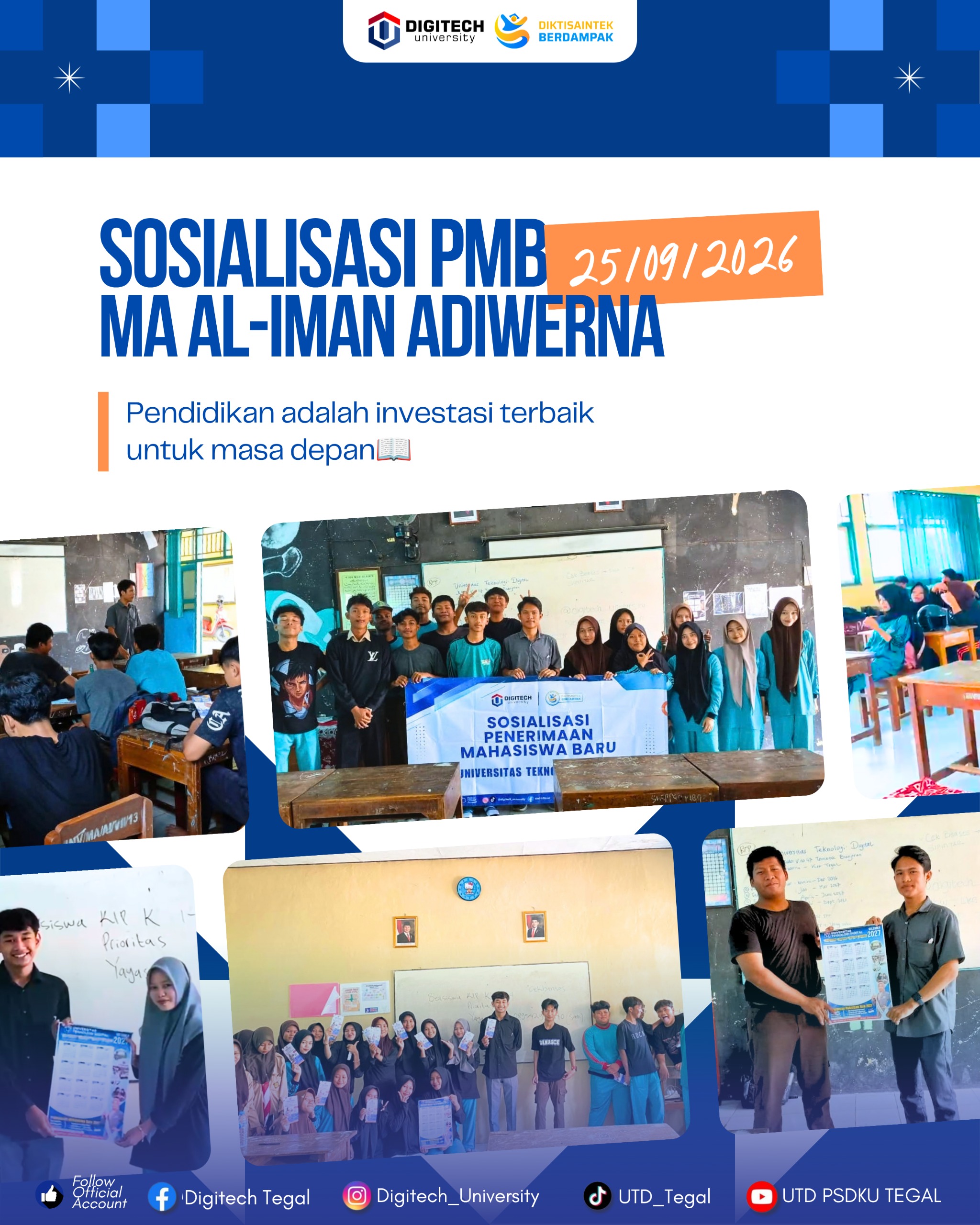Sapa Siswa Kelas 12 IPA dan IPS, Tim PMB DIGITECH University Gelar Sosialisasi Edukatif Di MA Al Iman Adiwerna Sapa Siswa Kelas 12 IPA dan IPS, Tim PMB DIGITECH University Gelar Sosialisasi Edukatif Di MA Al Iman Adiwerna