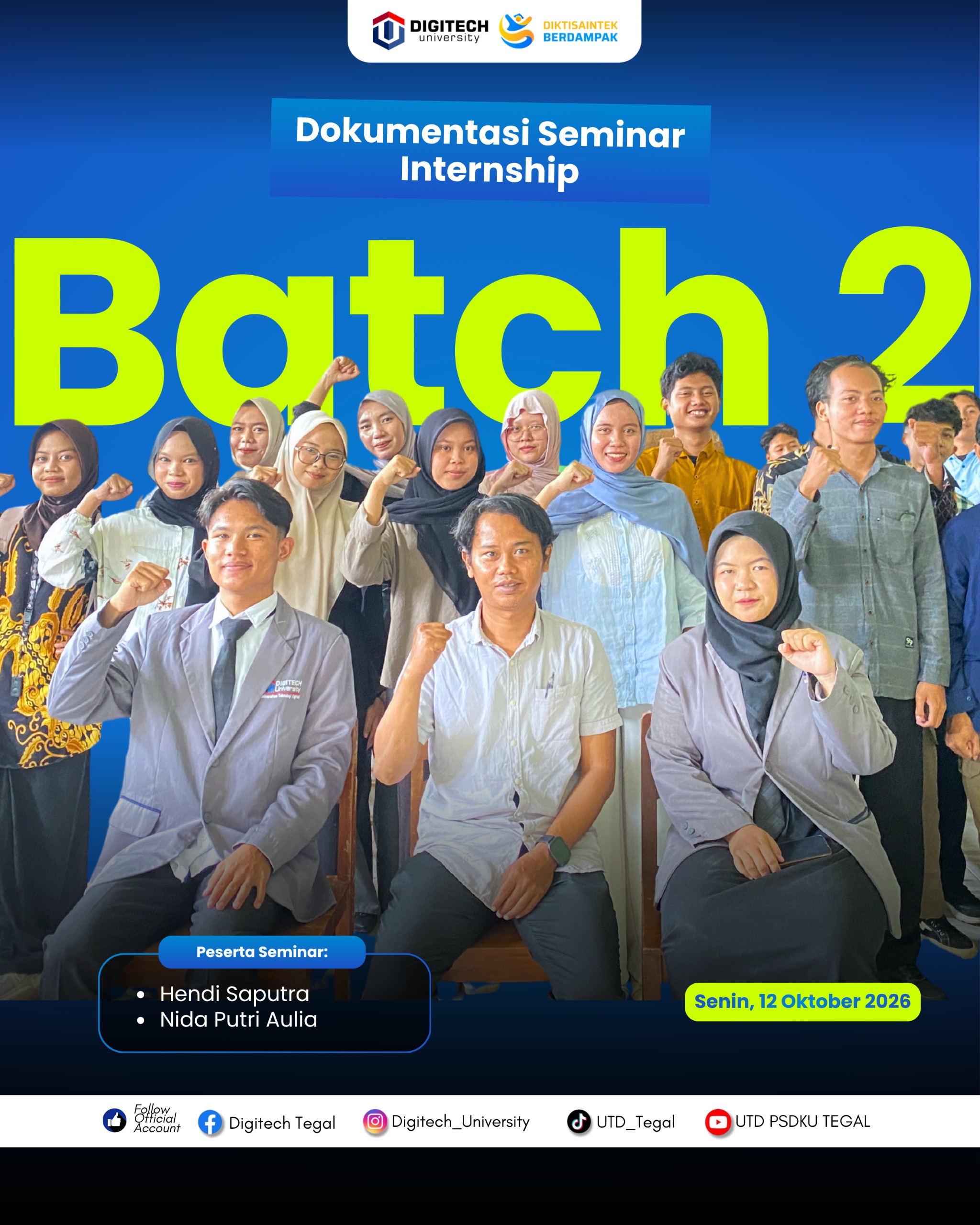 Gelar Seminar Ujian Internship Batch 2, Mahasiswa D3 Manajemen Informatika UTD Tegal Paparkan Analisis Dan Solusi Sistem