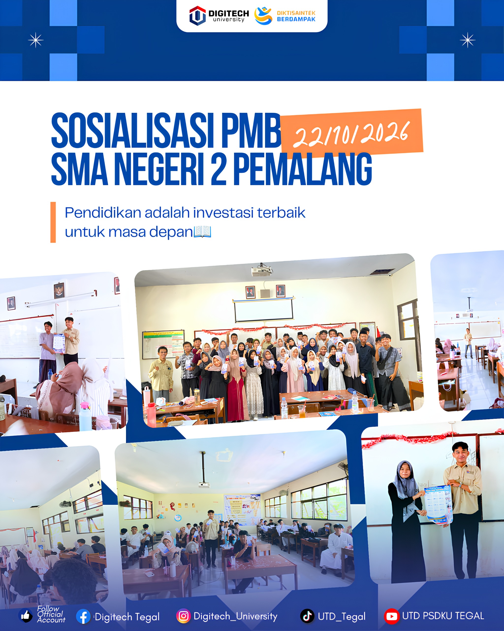 Buka Peluang Pendidikan Tinggi, Tim PMB DIGITECH University Sosialisasikan Beasiswa KIP Kuliah Di SMA N 2 Pemalang Buka Peluang Pendidikan Tinggi, Tim PMB DIGITECH University Sosialisasikan Beasiswa KIP Kuliah Di SMA N 2 Pemalang